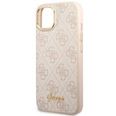 Guess GUHCP14MHG4SHP hard silikonové pouzdro iPhone 14 PLUS 6.7" pink 4G Vintage Gold Logo