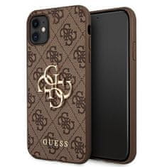 Guess GUHCN614GMGBR hard silikonové pouzdro iPhone 11/XR brown 4G kovové logo