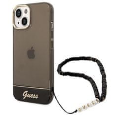 Guess GUHCP14SHGCOHK hard silikonové pouzdro iPhone 14 6.1" black Translucent Pearl Strap