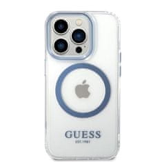 Guess GUHMP14LHTRMB hard silikonové pouzdro iPhone 14 PRO 6.1" blue Metal Outline Magsafe