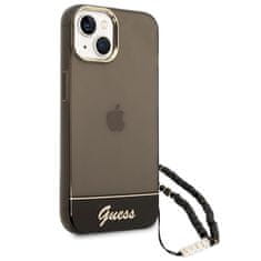 Guess GUHCP14SHGCOHK hard silikonové pouzdro iPhone 14 6.1" black Translucent Pearl Strap