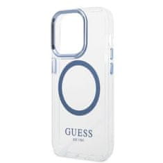 Guess GUHMP14LHTRMB hard silikonové pouzdro iPhone 14 PRO 6.1" blue Metal Outline Magsafe