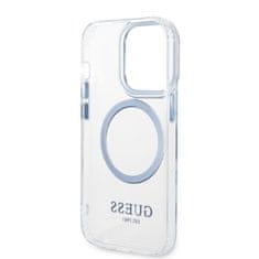 Guess GUHMP14LHTRMB hard silikonové pouzdro iPhone 14 PRO 6.1" blue Metal Outline Magsafe