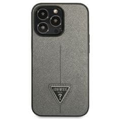 Guess GUHCP14LPSATLG hard silikonové pouzdro iPhone 14 PRO 6.1" silver Saffiano Triangle Logo