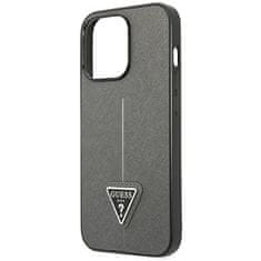 Guess GUHCP14LPSATLG hard silikonové pouzdro iPhone 14 PRO 6.1" silver Saffiano Triangle Logo