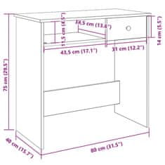 Vidaxl Psací stůl kouřový dub 80 x 40 x 75 cm kompozitní dřevo