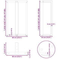 Vidaxl Nohy barového stolku ve tvaru T 2 ks bílé 60x35x(100-101) cm