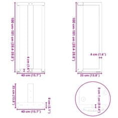 Vidaxl Nohy barového stolku ve tvaru T 2 ks černé 40x35x(100-101) cm