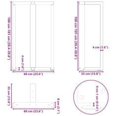 Vidaxl Nohy barového stolku ve tvaru T 2 ks 50x35x(90-91) cm ocel