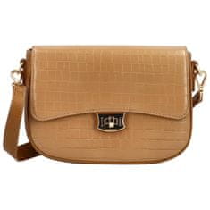 David Jones Módní dámská koženková crossbody kabelka Farida, camel