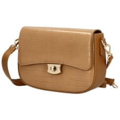 David Jones Módní dámská koženková crossbody kabelka Farida, camel