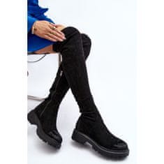 Dámské boty La.Fi Flat Knee Heeled Boots 270068B-SU Black velikost 41