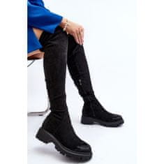 Dámské boty La.Fi Flat Knee Heeled Boots 270068B-SU Black velikost 41