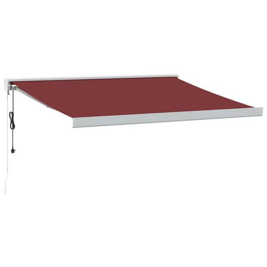 Vidaxl Automatická zatahovací markýza burgundská 350 x 250 cm