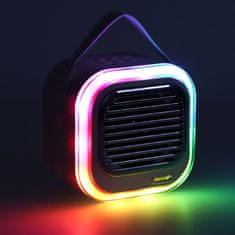 KIK KX3378 Karaoke Bluetooth reproduktor 10 W, 2x bezdrátový mikrofon, modrá