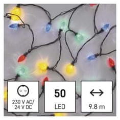 Emos D5ZM01 LED vánoční řetěz, barevné žárovky, 9,8 m, multicolor, multifunkce 1550054011