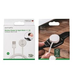 4smarts 4SMARTS VOLTBEAM MINI INDUKČNÍ NABÍJEČKA PRO APPLE WATCH 1-8/SE S 1M USB-A KABELEM 2,5W BÍLÁ/BÍLÁ 462330