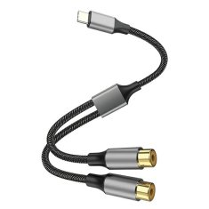 4smarts 4SMART AUDIO KABEL USB-C - 2X CINCH ZÁSUVKA 20CM TEXTILNÍ ČERNÁ/ČERNÁ 456903