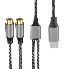 4smarts 4SMART AUDIO KABEL USB-C - 2X CINCH ZÁSUVKA 20CM TEXTILNÍ ČERNÁ/ČERNÁ 456903