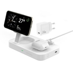 4smarts 4SMARTS ŁAD. INDUKCYJNA TRIDENT 2W1 + USB-C + ŁADOWARKA SIECIOWA 30W BIAŁA/WHITE 540998