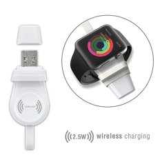 4smarts 4SMARTS VOLTBEAM MINI INDUKČNÍ NABÍJEČKA PRO APPLE WATCH 1-8/SE S 1M USB-A KABELEM 2,5W BÍLÁ/BÍLÁ 462332