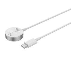 4smarts 4SMARTS VOLTBEAM MINI INDUKČNÍ NABÍJEČKA PRO APPLE WATCH 1-8/SE S 1M USB-C KABELEM 2,5W BÍLÁ/BÍLÁ 462550