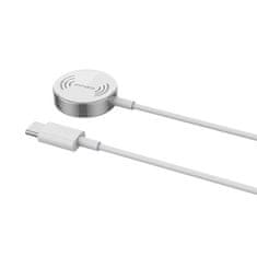 4smarts 4SMARTS VOLTBEAM MINI INDUKČNÍ NABÍJEČKA PRO APPLE WATCH 1-8/SE S 1M USB-C KABELEM 2,5W BÍLÁ/BÍLÁ 462550