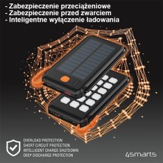 4smarts 4SMARTS SOLÁRNÍ POWERBANKA TITANPACK FLEX 10000MAH ČERNÁ/ORANŽOVÁ 456301