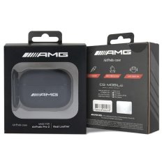 MERCEDES KRYT AMG AMAP2SLWK AIRPODS PRO 2 (2022/2023) ČERNÁ/ČERNÁ KŮŽE BÍLÉ LOGO