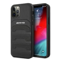 MERCEDES PEVNÉ POUZDRO AMG AMHCP12LGSEBK IPHONE 12 PRO MAX 6,7" ČERNÉ/ČERNÉ KOŽENÉ DEBOSSED LINES