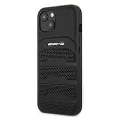 MERCEDES AMG AMHCP13SGEBK IPHONE 13 MINI 5,4" ČERNÉ/ČERNÉ PEVNÉ POUZDRO KOŽENÉ DEBOSSED LINES