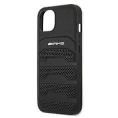 MERCEDES AMG AMHCP13SGEBK IPHONE 13 MINI 5,4" ČERNÉ/ČERNÉ PEVNÉ POUZDRO KOŽENÉ DEBOSSED LINES