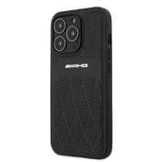 MERCEDES AMG AMHCP13LOSDBK IPHONE 13 PRO / 13 6,1" ČERNO/ČERNÉ PEVNÉ POUZDRO LEATHER CURVED LINES