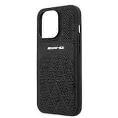 MERCEDES AMG AMHCP13LOSDBK IPHONE 13 PRO / 13 6,1" ČERNO/ČERNÉ PEVNÉ POUZDRO LEATHER CURVED LINES