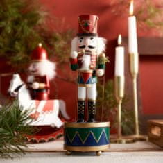 Homla Vánoční figurka | NUTCRACKER | louskáček s bubínkem | 30 cm | 867793