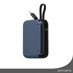 4smarts 4SMART POWERBANK POCKET 10000MAH 30W S VESTAVĚNÝM USB-C KABELEM 15CM PROSTOROVĚ MODRÁ 540698