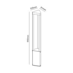 ACA ACA Lighting LED venkovní stojací svítidlo 8W 420LM 45d 230V AC 3.000K tmavá šedá CRI80 IP65 30.000hod LG1223G-650