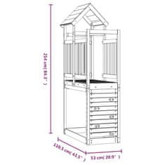 Vidaxl Hrací věž s lezeckou stěnou 53x110,5x214 cm masivní douglaska