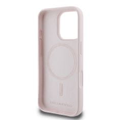 Karl Lagerfeld Zadní kryt Liquid Silicone Double Heads MagSafe pro iPhone 16 Pro Pink