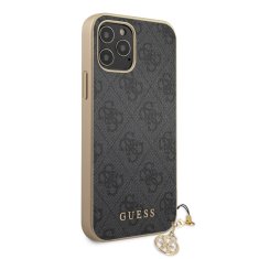 Guess  4G Charms Zadní Kryt pro iPhone 12/12 Pro 6.1 Grey