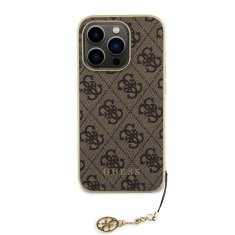 Guess  4G Charms Zadní Kryt pro iPhone 15 Pro Brown