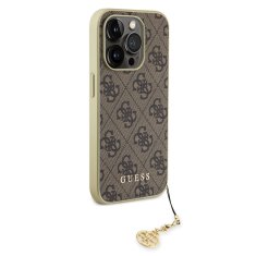 Guess  4G Charms Zadní Kryt pro iPhone 15 Pro Brown