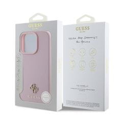 Guess Zadní kryt PU Grained 4G Small Metal Logo MagSafe pro iPhone 16 Pro Max Pink