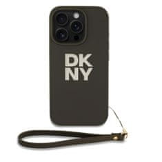 DKNY Zadní kryt PU Leather Stack Logo Wrist Strap pro iPhone 16 Pro Max Green