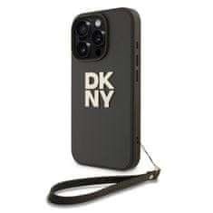 DKNY Zadní kryt PU Leather Stack Logo Wrist Strap pro iPhone 16 Pro Max Green