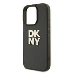 DKNY Zadní kryt PU Leather Stack Logo Wrist Strap pro iPhone 16 Pro Max Green