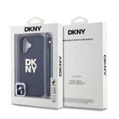 DKNY Zadní kryt PU Leather Stack Logo Wrist Strap pro iPhone 16 Black