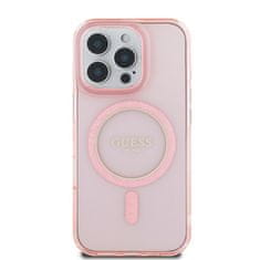 Guess Zadní kryt IML Glitter Ring MagSafe pro iPhone 16 Pro Max Pink