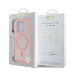 Guess Zadní kryt IML Glitter Ring MagSafe pro iPhone 16 Pro Max Pink