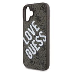 Guess Zadní kryt PU Leather 4G Big Love Logo MagSafe pro iPhone 16 Brown